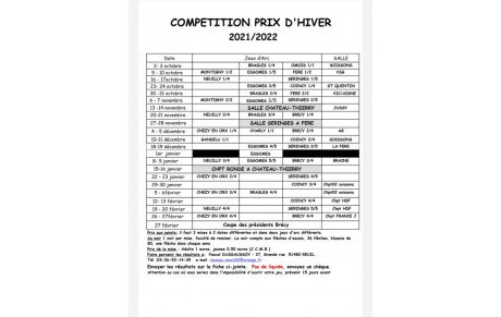 calendrier prix d'hiver 